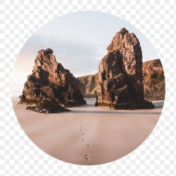 Beautiful beach png footprints badge | Free PNG - rawpixel