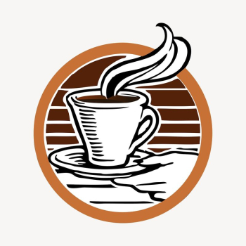 Coffee shop logo sticker, beverage | Free PSD - rawpixel