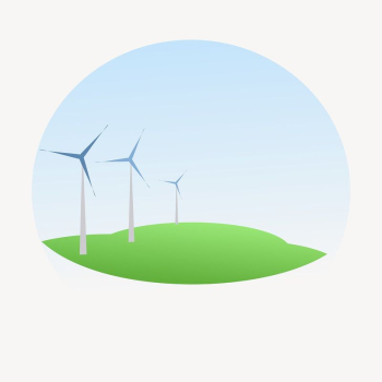 Wind farm clipart, environment illustration. | Free Photo - rawpixel