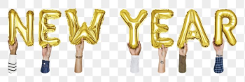 New Year balloon png word | Free PNG - rawpixel