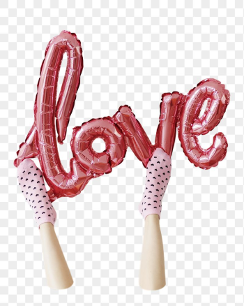 Love balloon png word sticker, | Free PNG - rawpixel