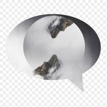 Png foggy mountain peaks badge | Free PNG - rawpixel