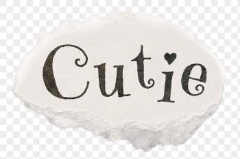 Cutie png word sticker paper | Free PNG - rawpixel