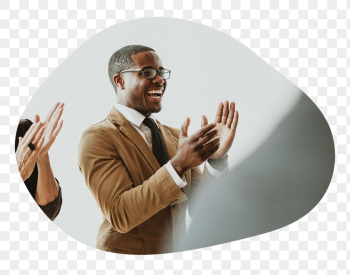 Png black businessman clapping badge | Free PNG - rawpixel