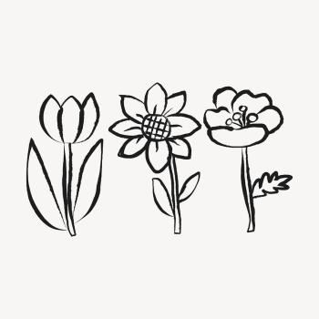Blooming flowers sticker, Spring doodle | Free Vector Illustration - rawpixel