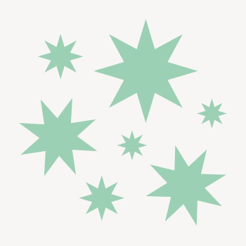 Green starburst icon sticker, flat | Free PSD - rawpixel