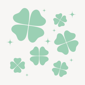 Green clover leaves sticker, sparkly | Free PSD - rawpixel