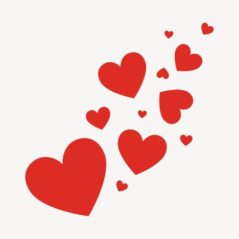 Red hearts sticker, Valentine's flat | Free PSD - rawpixel