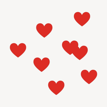 Red hearts sticker, Valentine's flat | Free PSD - rawpixel