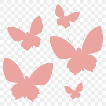 Pink butterflies png silhouette sticker, | Free PNG - rawpixel