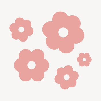 Pink flower sticker, cute flat | Free PSD - rawpixel
