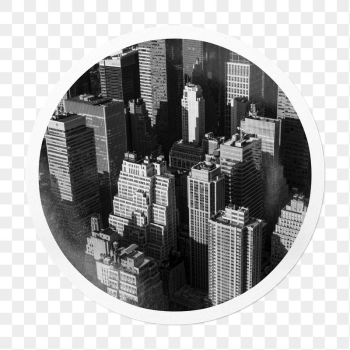 Grayscale buildings png sticker, city | Free PNG - rawpixel
