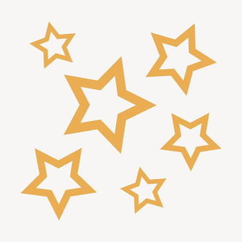 Yellow stars clipart, cute pastel | Free Vector - rawpixel