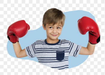 Kid boxer png badge sticker, | Free PNG - rawpixel