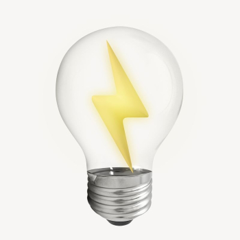 3D lightning bolt icon in light | Free Icons - rawpixel