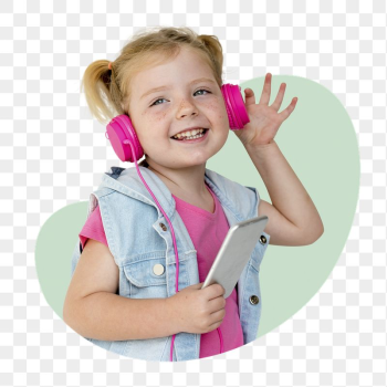 Png little girl enjoying music | Free PNG - rawpixel