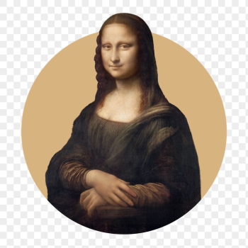 Mona Lisa png badge sticker, | Free PNG - rawpixel