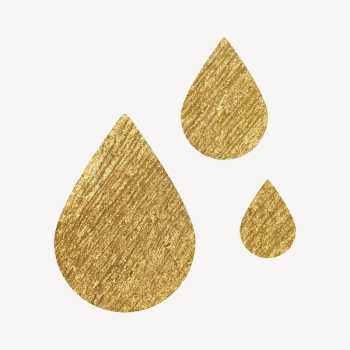 Metallic water drop sticker, gold | Free PSD - rawpixel