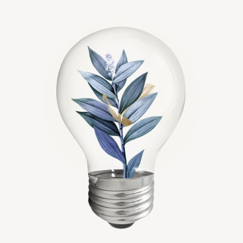 Aesthetic winter leaf bulb, botanical | Free PSD - rawpixel