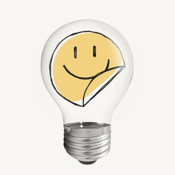 Smiling face emoticon light bulb | Free Icons - rawpixel