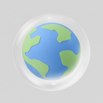 3D globe sticker, environment bubble | Free PSD - rawpixel