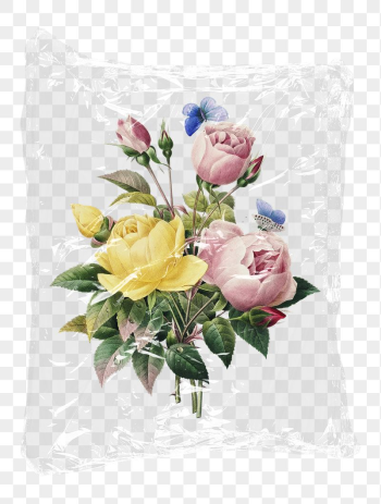 Rose flower png bouquet plastic | Free PNG - rawpixel