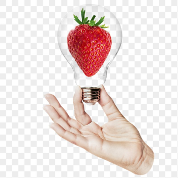 Strawberry fruit png sticker, hand | Free PNG - rawpixel
