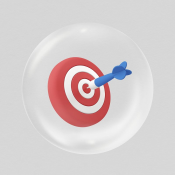 3D bullseye in bubble sticker, | Free PSD - rawpixel