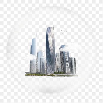 Cityscape png in bubble sticker, | Free PNG - rawpixel