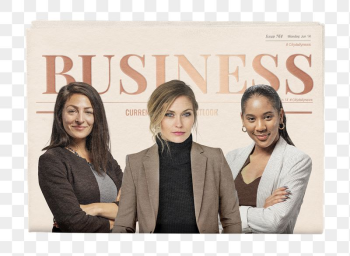 Female entrepreneurs png newspaper sticker, | Free PNG - rawpixel