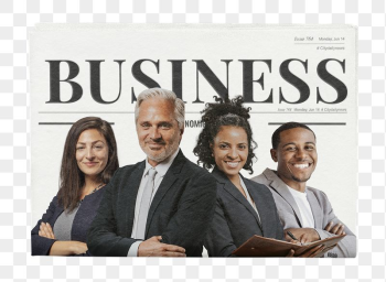 Successful entrepreneurs png newspaper sticker, | Free PNG - rawpixel