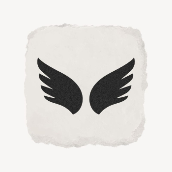 Wings icon, ripped paper design | Free Icons - rawpixel
