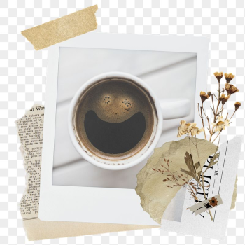 Coffee png sticker instant photo, | Free PNG - rawpixel