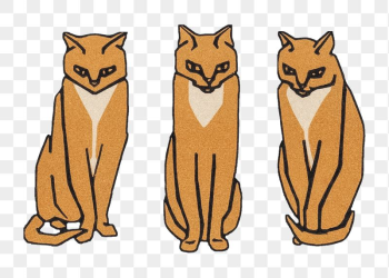 Png three cats sticker, Julie | Free PNG - rawpixel