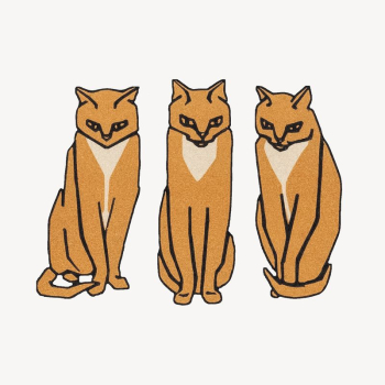 Three cats collage element, Julie | Free PSD Illustration - rawpixel