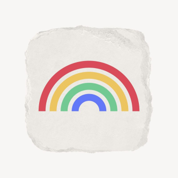 Rainbow icon, ripped paper design | Free Icons - rawpixel