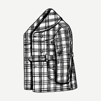 Plaid men's jacket drawing, vintage | Free PSD - rawpixel