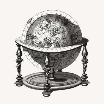 Globe collage element, vintage illustration | Free PSD Illustration - rawpixel