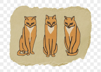 Png three cats sticker, Julie | Free PNG - rawpixel