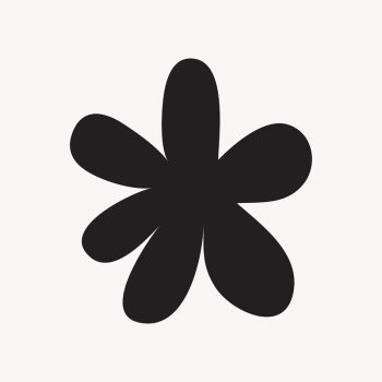 Black flower sticker, cute shape | Free Icons - rawpixel