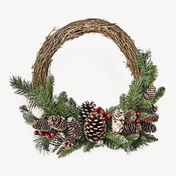 Christmas wreath, festive decor isolated | Free PSD - rawpixel