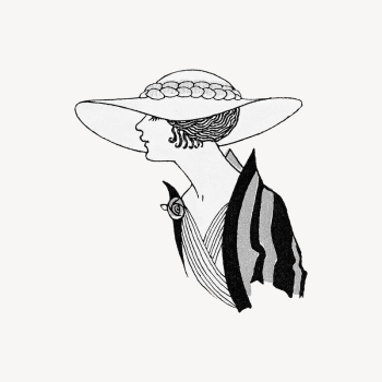 Vintage fashionable woman illustration psd | Free PSD - rawpixel
