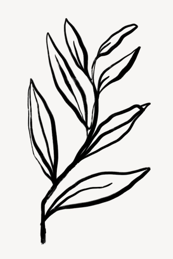 Leaf line art, Chinese brush | Free Photo - rawpixel
