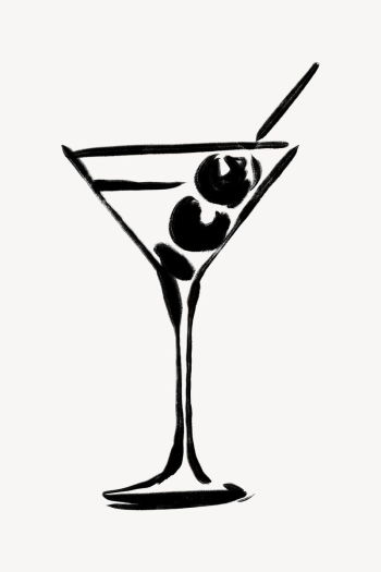 Martini cocktail ink brush, doodle | Free Photo - rawpixel