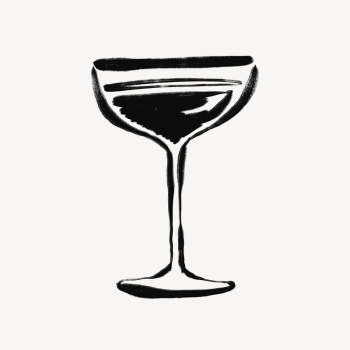 Champagne coupe ink brush, doodle | Free Photo - rawpixel
