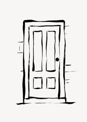 House door clipart, drawing illustration, | Free Photo - rawpixel