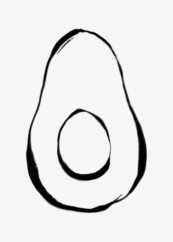 Avocado line art, fruit doodle | Free Photo - rawpixel