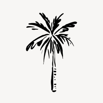Palm tree line art, Chinese | Free Photo - rawpixel