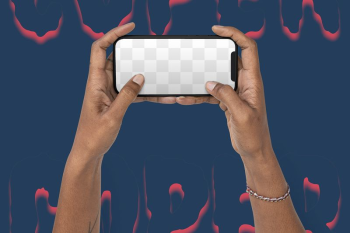 Smartphone screen png mockup, hands | Free PNG Mockup - rawpixel