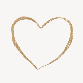 Golden heart clipart, drawing illustration | Free Photo - rawpixel